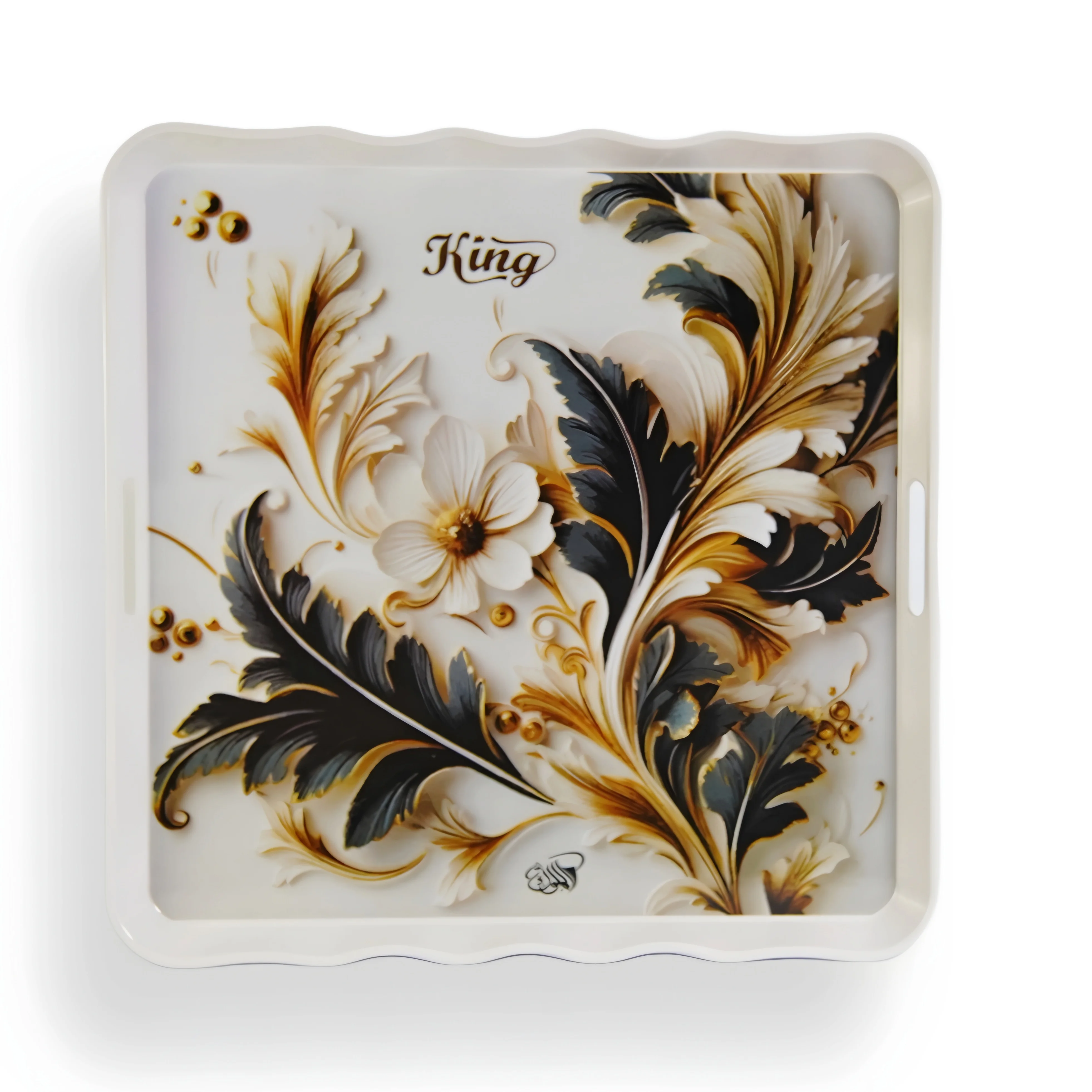 صينية ميلامين الملوك جامبو مربع جولدن