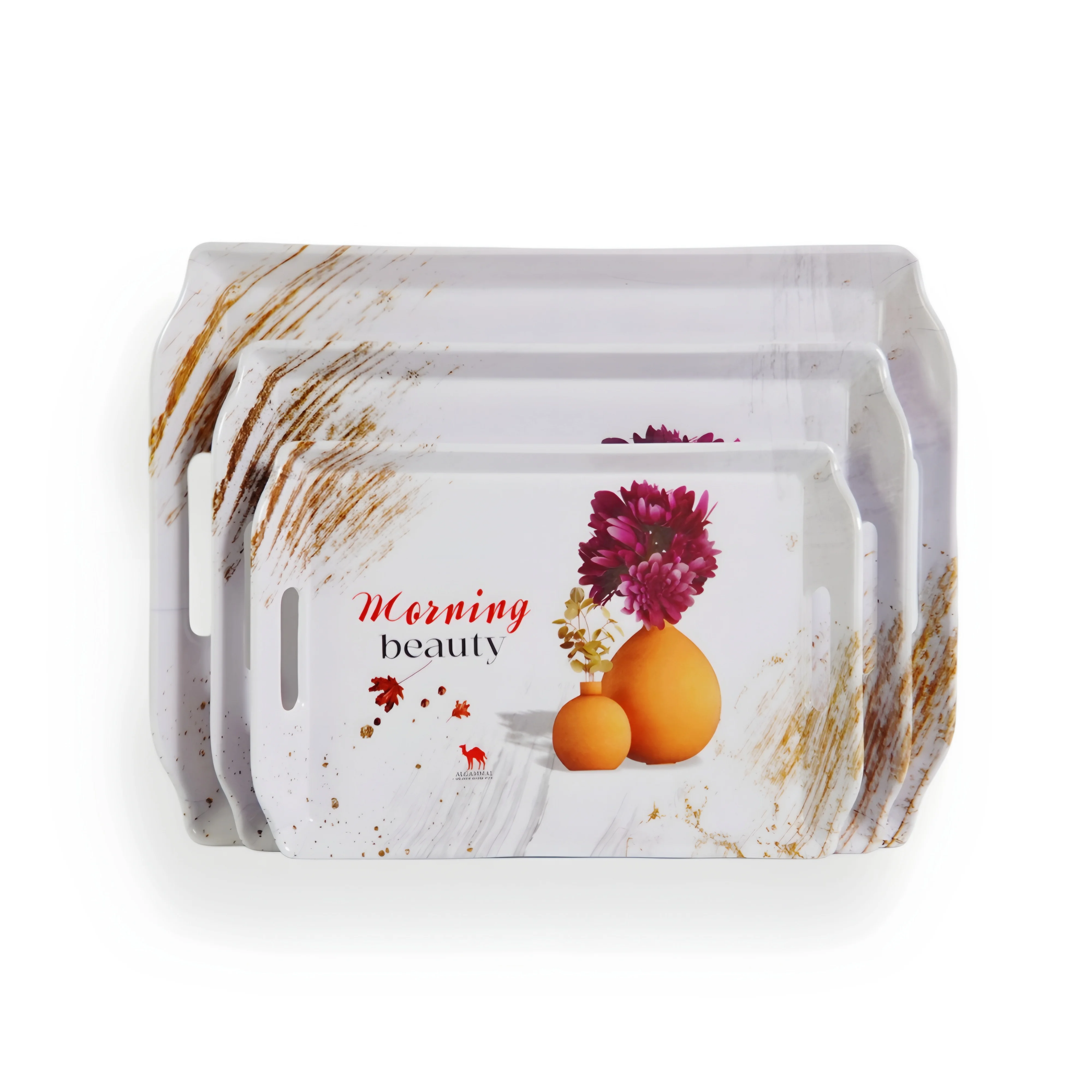 صواني تقديم ميلامين الجمل فريفين 3 قطع