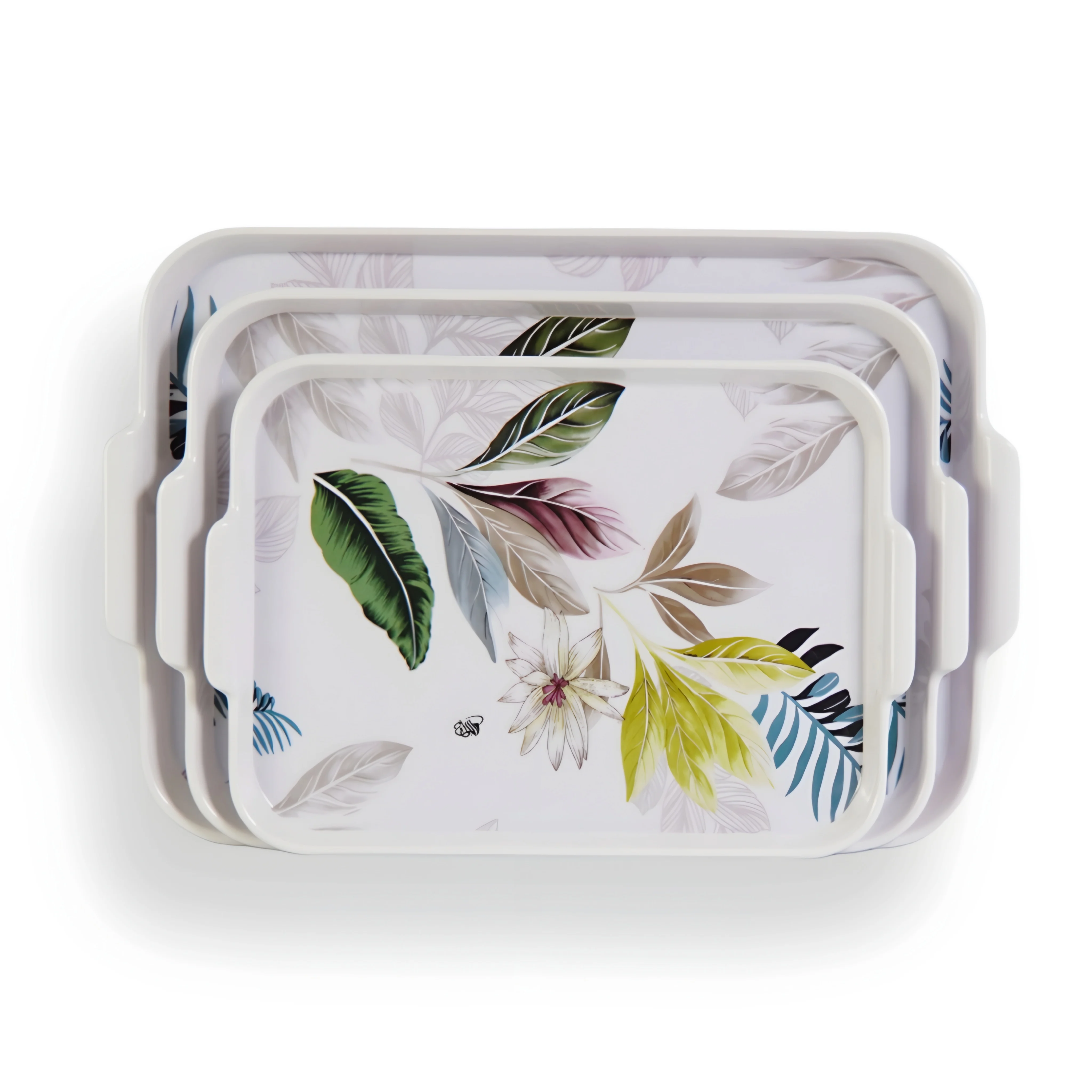 صواني ميلامين الملوك مستطيلة كريستال 3 قطع